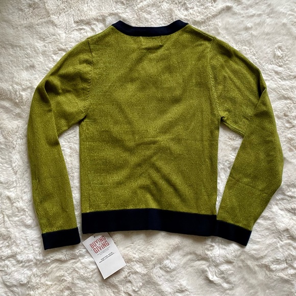 NWT $66 PERSNICKETY GREEN BOW SWEATER CARDIGAN 12 - Picture 4 of 5